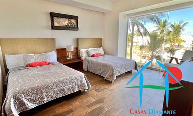 Departamento de playa en renta vacacional con terraza y vista al mar