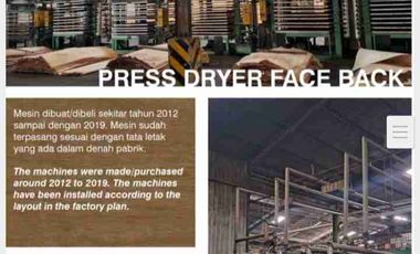DIJUAL PABRIK PLYWOOD TEMANGGUNG INCLUDE MESIN
