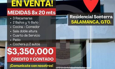CASA EN VENTA, FRACC. SONTERRA, SALAMANCA, GTO.