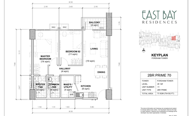 Condominium for sale in East Bay Residences, Sucat, Muntinlupa District 2, Muntinlupa, Southern Manila District
