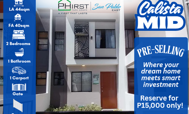 2BR 1T&B Townhouse For Sale, Phirst Park Homes, San Pablo Laguna