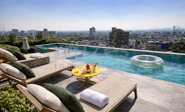 Estupendo loft amueblado en lCON Roma, con balcón.