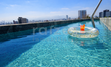 Estupendo loft amueblado en lCON Roma, con balcón.