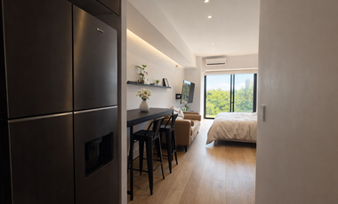 Estupendo loft amueblado en lCON Roma, con balcón.