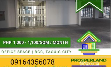 OFFICE SPACE FOR LEASE AT BONIFACIO GLOBAL CITY, TAGUIG