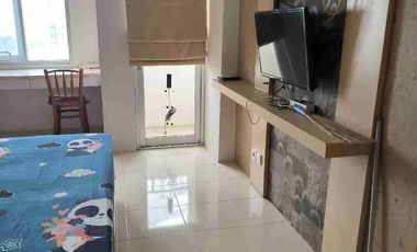 disewakan apartement paviliun studio furnish siap pakai tipe studio+ ada AC kasur tv dapur interior bagus ruangan luas ada balkon unit terawat