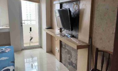 disewakan apartement paviliun studio furnish siap pakai tipe studio+ ada AC kasur tv dapur interior bagus ruangan luas ada balkon unit terawat