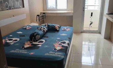 disewakan apartement paviliun studio furnish siap pakai tipe studio+ ada AC kasur tv dapur interior bagus ruangan luas ada balkon unit terawat