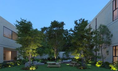 Departamento en venta con piscina 2 recámaras en Temozón Norte Mérida