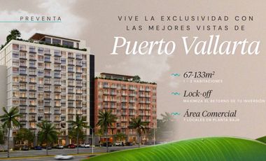 Departamento en Venta de 1-2 Recámara en Torre The Ligthouse Puerto Vallarta, Jalisco, Mex.