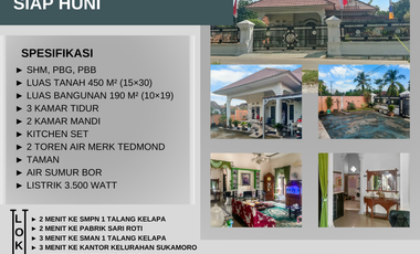 Rumah dijual di Sukamoro, Talang Kelapa, Talang Kelapa, Banyuasin, Sumatera Selatan