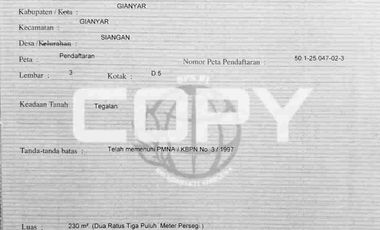 Lahan Langka indah plot kecil siangan gianyar SHM