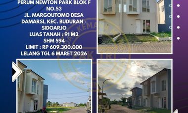 JUAL RUMAH LELANG BANK DI BUDURAN SIDOARJO (PERUM NEWTON PARK) – LELANG KPKNL