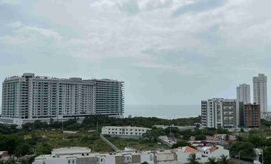 ARRIENDO APARTAMENTO AMOBLADO, DOS HABITACIONES, DOS BAÑOS, SALA, COMEDOR, COCINA, BALCÓN VISTA AL MAR,