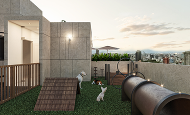 Venta de Departamento de 83m2 totales (39m2 habitables) con Terraza Privada de 37m2- en Col. Roma Sur #26-461