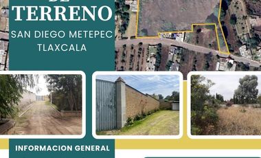 VENTA DE TERRENO BARDEADO SAN DIEGO METEPEC, TLAX.
