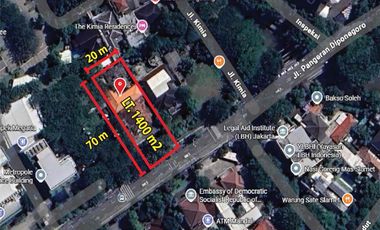 Jual Hitung Tanah 20x70m2 Super Strategis Jl Diponegoro Jakpus