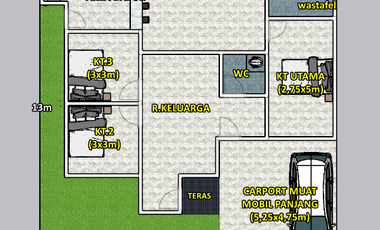 rumah type 100/162m2 di rindang asri jl.dukuh jaya 1 sei besar