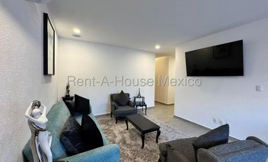 Departamento amueblado de dos recamaras en PB en renta en El Nuevo Refugio, Querétaro