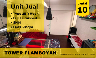 Jual 2BR Hook SHM Furnished apartemen Bassura City tower Flamboyan