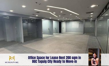 Office Space For Lease Rent 200 sqm in BGC Taguig City