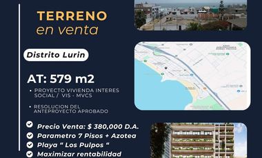 VENDO EXCELENTE TERRENO  EN PLAYA LOS PULPOS EN LURIN