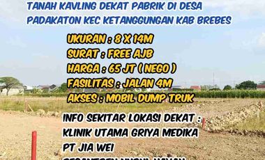 Tanah Kavling Dekat Pabrik Di Desa Padakaton Ketanggungan Brebes