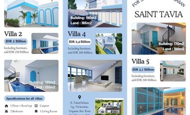 DIJUAL VILLA SAINT TAVIA ALA SANTORINI DI UNGASAN
