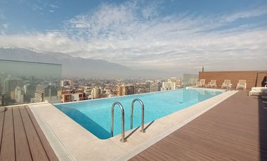 ARRIENDO Departamento1D1B semi amoblado, Metro Chile España