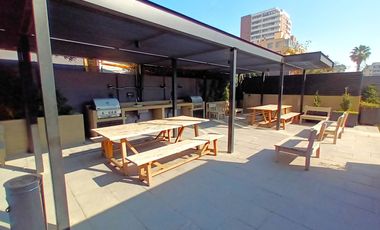 ARRIENDO Departamento1D1B semi amoblado, Metro Chile España