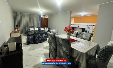 DEPARTAMENTO AMOBLADO 3ER PISO EN ALQUILER - URB. EL BOSQUE ICA