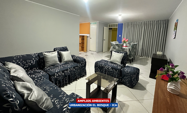 DEPARTAMENTO AMOBLADO 3ER PISO EN ALQUILER - URB. EL BOSQUE ICA