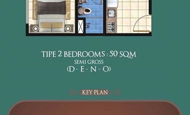 Disewa 80juta perTahun Fully Furnished, 2 Bedroom, Low Floor, Taman Anggrek Residences