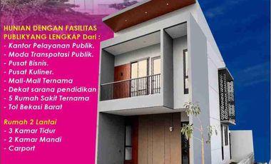 TOWNHOUSE PREMIUM BATA MERAH - 2 LANTAI 3 KT - DEKAT SUMMARECON BEKASI