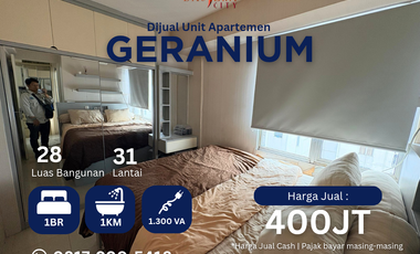 Jual 1BR Furnished apartemen Bassura City tower Geranium