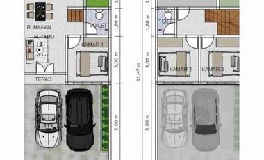 RUMAH MEWAH 2 LANTAI DICIBUBUR SIAP HUNI, FREE BIAYA FREE CANOPY PAGAR