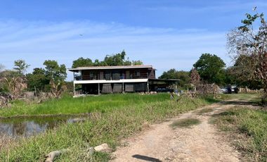 95546 - ขายบ้านสวน 2 ชั้น พร้อมที่ดิน 4 ไร่ 3 งาน 5 ตรว. อ.พรหมบุรี จ.สิงห์บุรี ติดถนนทางหลวงหมายเลข 309