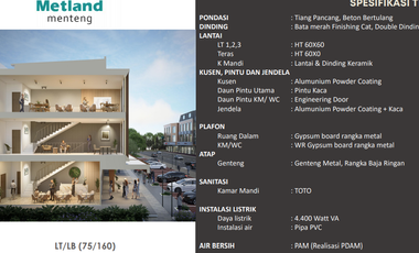 Ruko Conifera 3lt 5x15 75m Hadap Jalan Metland Menteng Cakung