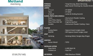 Ruko Conifera 3lt luas 75m 5x15 Metland Menteng Cakung