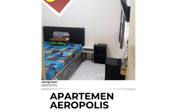 disewakan bulanan apartemen termurah aeropolis studio full furniture seberang bandara Soekarno Hatta furnished lengkap neglasari Tangerang Banten ar1 tower A