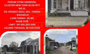 JUAL RUMAH LELANG BANK DI SIDOARJO (CITRA HARMONI TROSOBO CLUSTER NEW YORK) : LELANG KPKNL