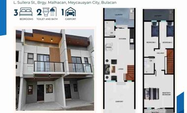 Townhouse for sale in Salud Street, Malhacan, Meycauayan, Bulacan