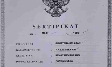 Jual Rumah Di mata merah, Palembang