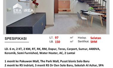RUMAH BARU DIJUAL ATAU DISEWAKAN DI SOLO BARU DEKAT DENGAN PAKUWON MALL DAN THE PARK SOLO BARU