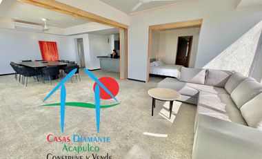 Departamento de playa en renta vacacional con terraza y vista al mar
