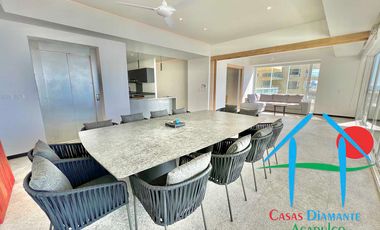 Departamento de playa en renta vacacional con terraza y vista al mar