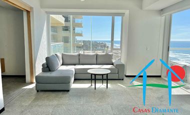 Departamento de playa en renta vacacional con terraza y vista al mar