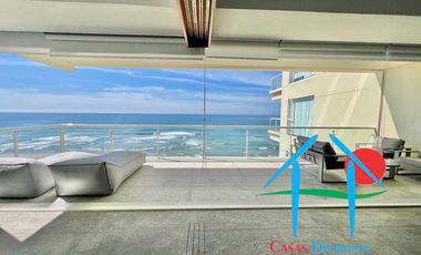 Departamento de playa en renta vacacional con terraza y vista al mar