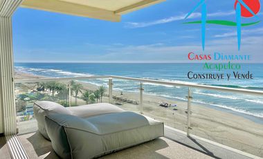 Departamento de playa en renta vacacional con terraza y vista al mar