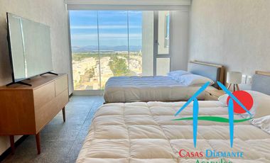 Departamento de playa en renta vacacional con terraza y vista al mar